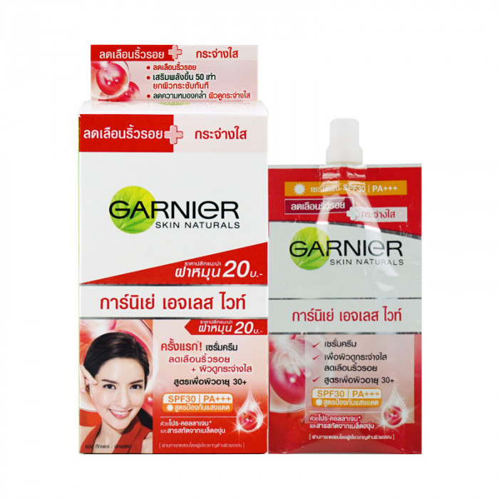 Garnier Skin Naturals Ageless White City Renew Serum Cream Spf30/Pa+++ ขนาด 7 มล./ซอง