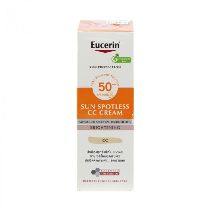 Eucerin sun spotless cc cream spf50+ 50ml. ยูเซอริน ซัน สปอตเลส ซีซี ครีม 50 มล.