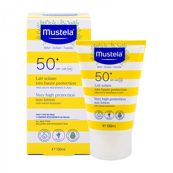 MUSTELA  VERY HIGH PROTECTION SUN LOTION SPF50+ 100ML.