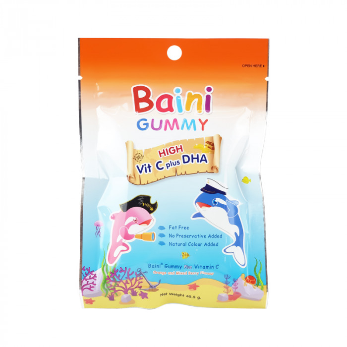 BAINI GUMMY (รสส้มและมิกซ์เบอร์รี่) 40.5G.