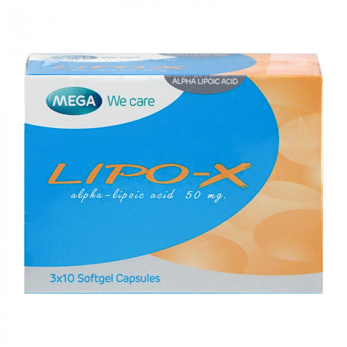 Lipo-x 50 mg. ไลโป-เอ็กซ์ 30 แคปซูล/กล่อง