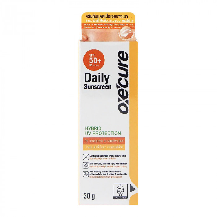 Oxe'cure daily sunscreen spf50+ 30g. อ๊อกซีเคียว เดย์ลี่ ซันสกรีน 30กรัม