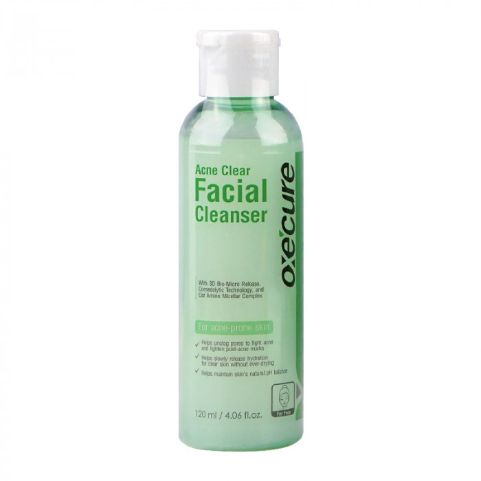 Oxe'cure acne clear facial cleanser 120 ml. .อ๊อกซีเคียว แอคเน่ เคลียร์ เฟเชียล คลีนเซอร์ 120 มล.