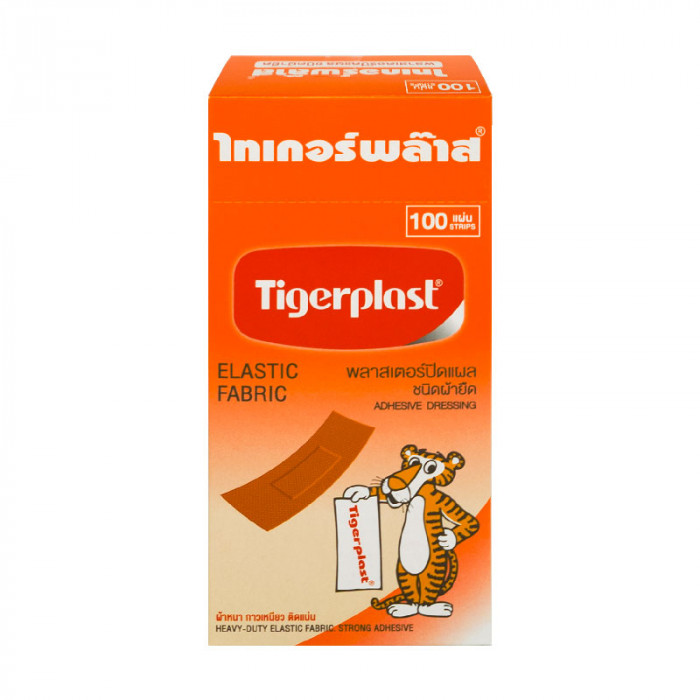 Tigerplast พลาสเตอร์ผ้า (กล่องแดง) 100 แผ่น/กล่อง