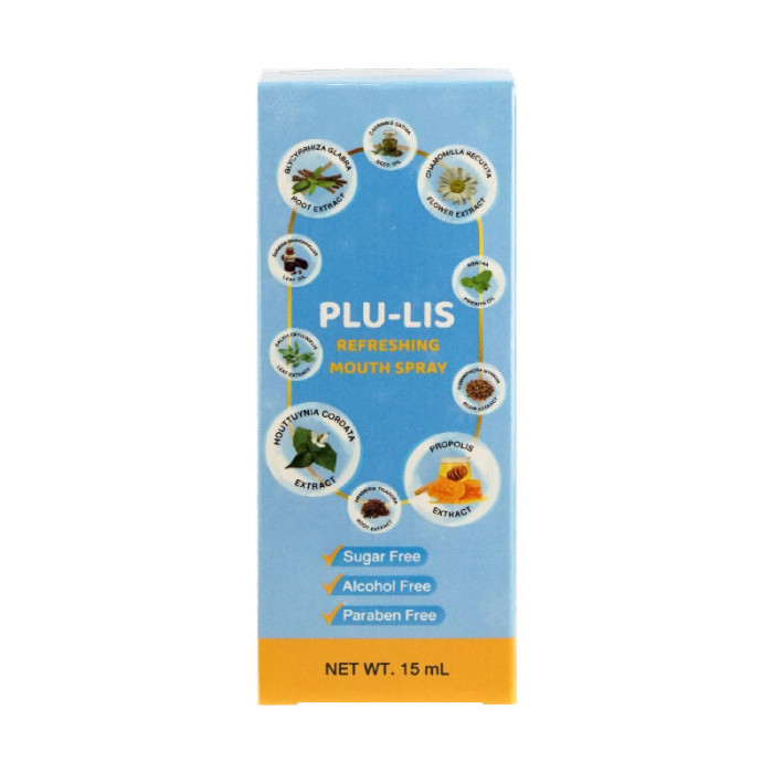 Plu-lis refreshing mouth spray 15 ml. พลู-ลิส รีเฟรชชิ่ง เม้าท์ สเปรย์ 15มล.