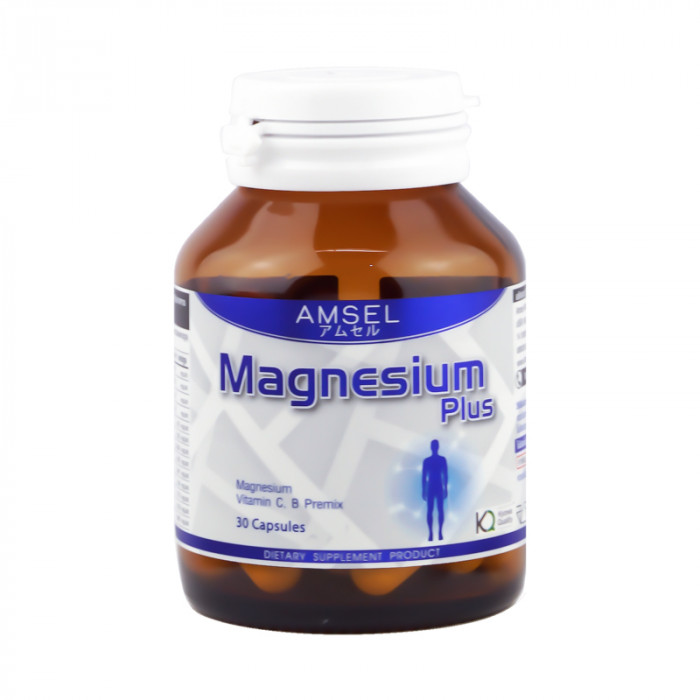 Amsel magnesium แอมเซล แมกนีเซียม พลัส 30 แคปซูล/ขวด