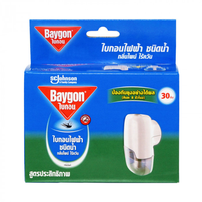 Baygon ไบกอนไฟฟ้า ชนิดน้ำ 30 คืน (กลิ่นไพน์)