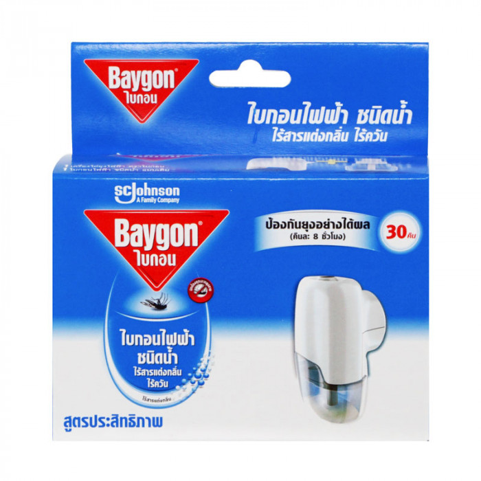 Baygon ไบกอนไฟฟ้า ชนิดน้ำ 30 คืน (ไร้สารแต่งกลิ่น)