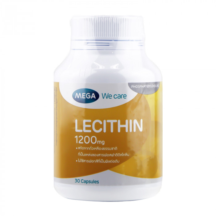 Lecithin 1200 mg.(mega) เลซิติน 1200 มก. ชนิดแคปซูล 30 แคปซูล/ขวด