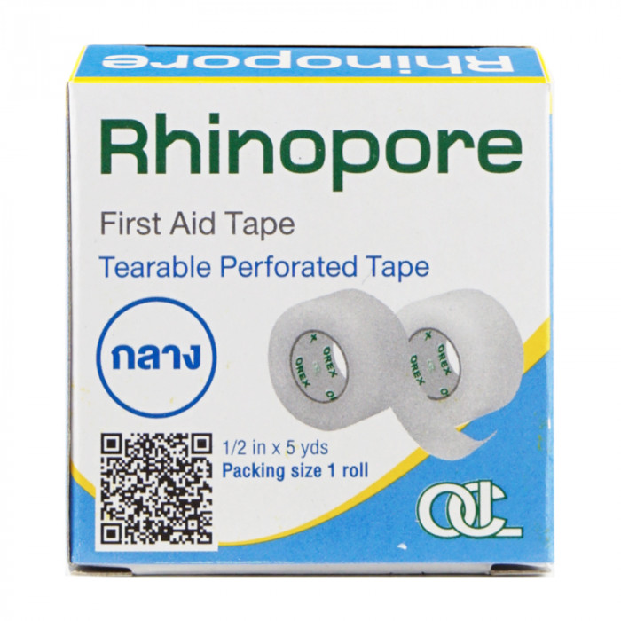 Rhinopore ไรโนพอร์ เทปใส  1/2นิ้วx5หลา/ม้วน
