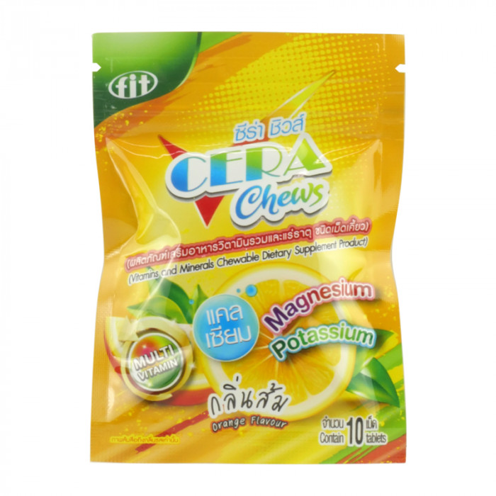 Cera chews วิตามินรวมและแร่ธาตุ ชนิดเคี้ยว 10เม็ด(กลิ่นส้ม)