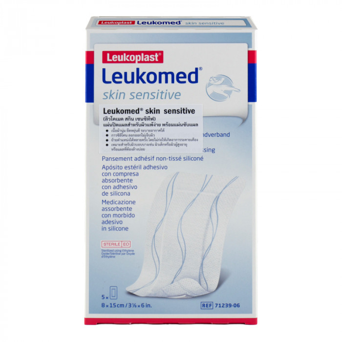 Leukomed skin sensitive 5x15cm. 5แผ่น/กล่อง