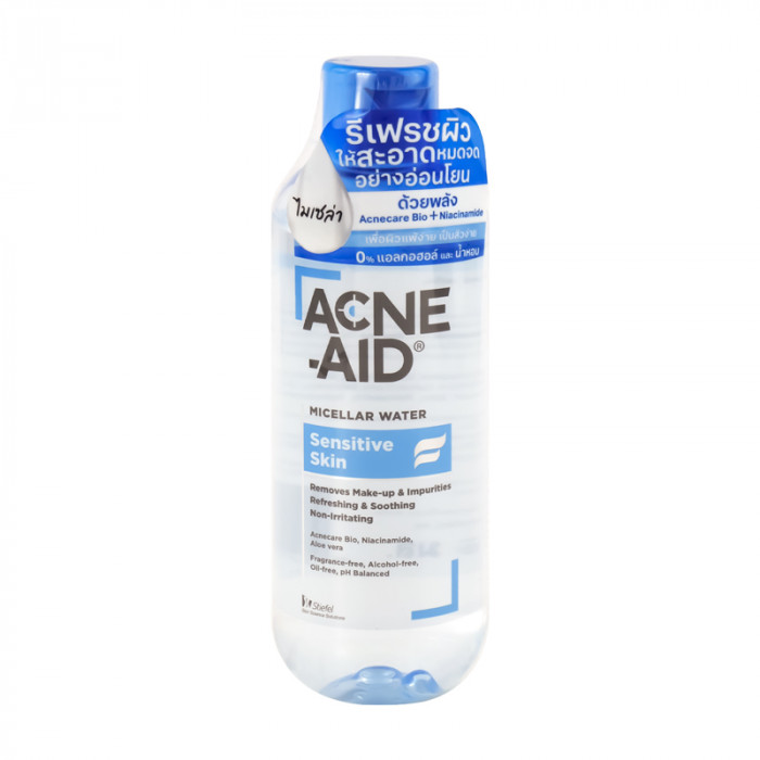Acne-aid micellar water 235 ml. แอคเน่-เอด ไมเซล่า วอเตอร์ เซนซิทีฟ สกิน 235มล.