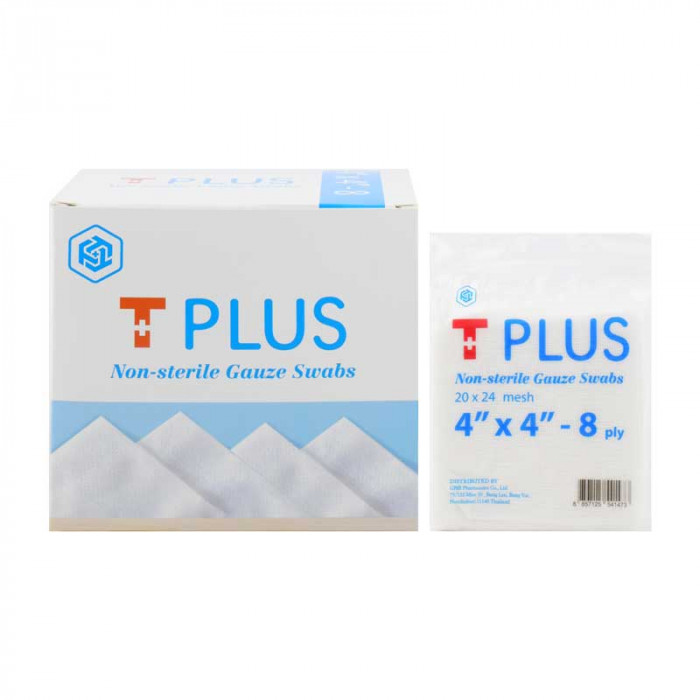 Tplus ผ้าก๊อซ 10 ซอง/กล่อง (4x4นิ้ว)