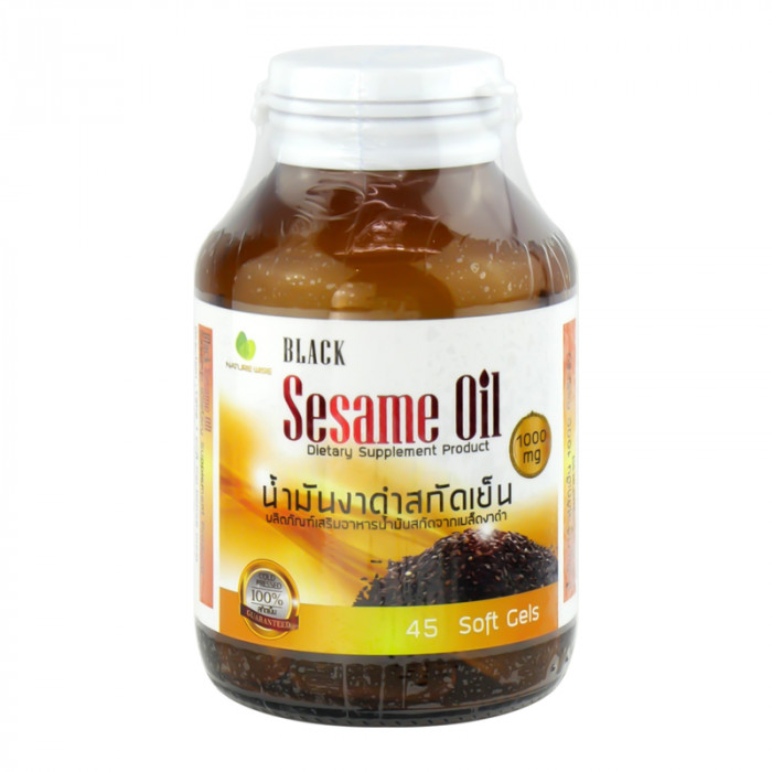 Black sesame oil น้ำมันงานสกัดเย็น 1000 mg.45 soft gels | MMShop ...