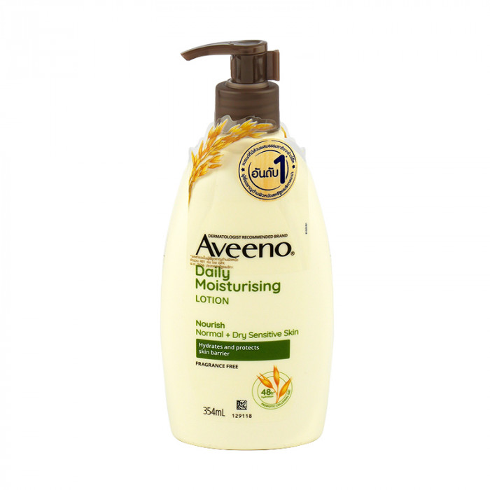 Aveeno daily moisturizing nourish lotion (สีเขียว) 354 ml.