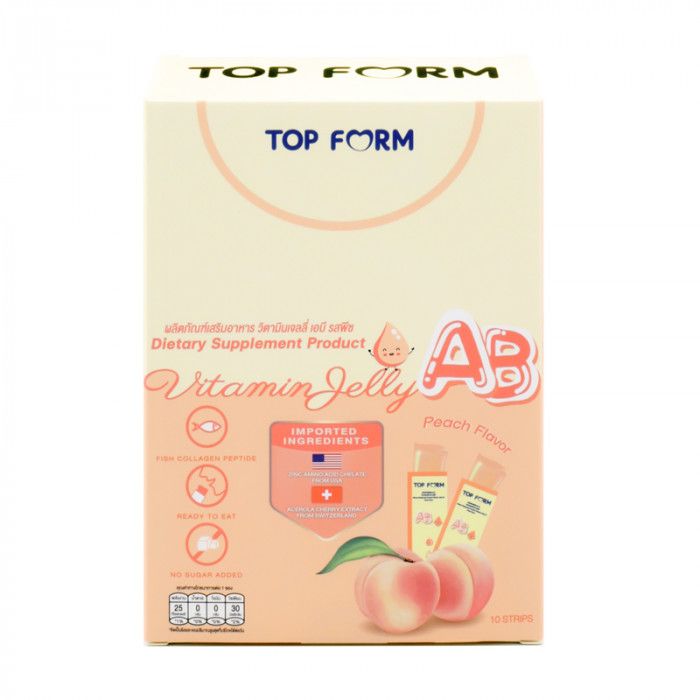 Top form vitamin jelly b 25 กรัม (10ซอง/กล่อง) เอบี รสพีช