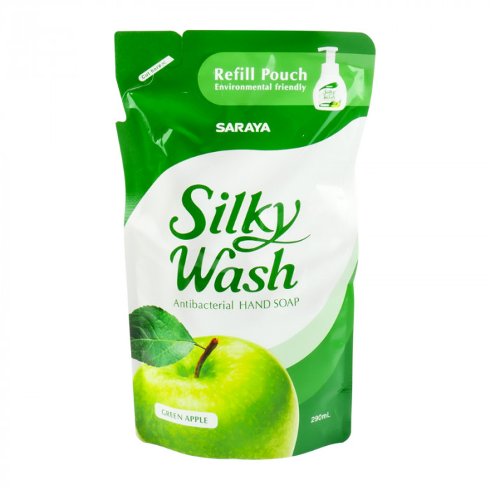 Saraya silky wash ศารายา ซิลกี้วอช  รีฟิล (green apple) 290มล.