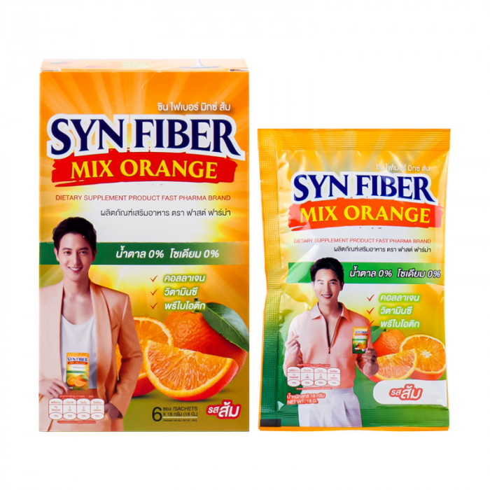 SYN FIBER MIX ส้ม 18G. (6ซอง/กล่อง)