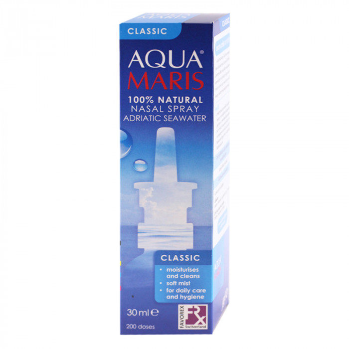 Aqua Maris Classic 30 ml. อควา มาริส คลาสสิก สเปรย์ สำหรับพ่นหรือล้างจมูก 30 มล.