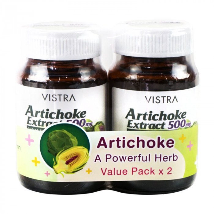 Vistra Artichoke Extract 500 mg. 30 capsules วิสทร้า อาร์ติโชก 500 มก. 30 แคปซูล