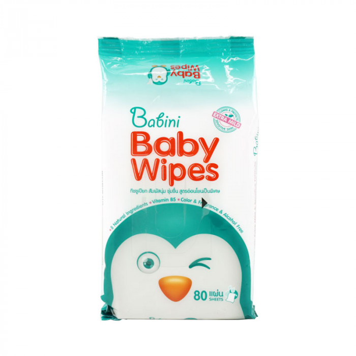 Provamed Babini Baby Wipe 80 sheets โปรวาเมด บาบินี่ ผ้าเช็ดทำความสะอาดผิวแบบเปียก 80 แผ่น
