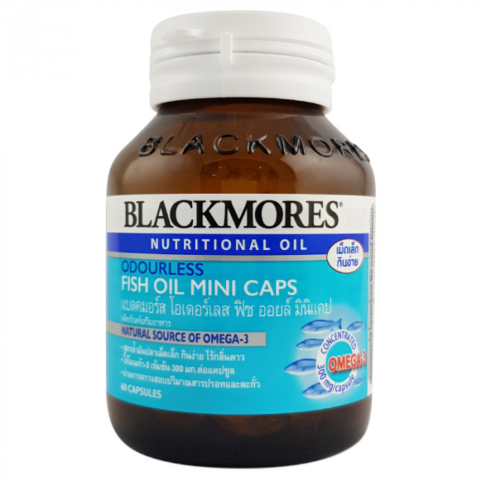 Blackmores  Fish Oil Mini Caps น้ำมันปลา เม็ดเล็ก ไร้กลิ่นคาว 60 แคปซูล (บำรุงสมอง)