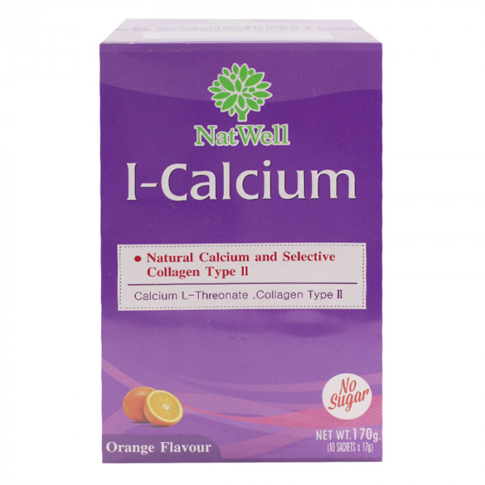 Natwell I-Calcium แนทเวลล์ ไอ-แคลเซี่ยม รสส้ม 10 ซอง