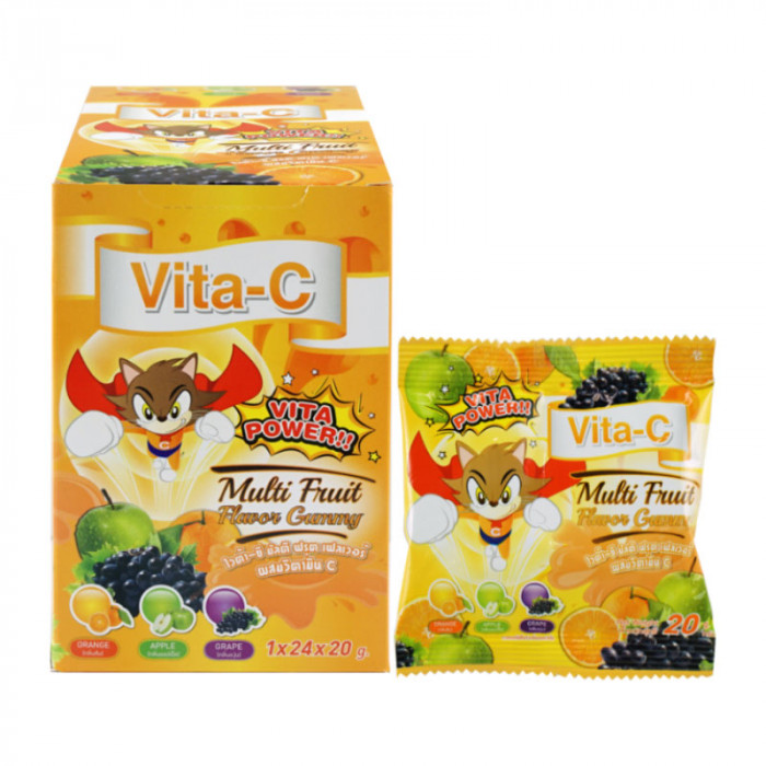 Gummy Vita - C Flavor กัมมี่ ไวต้า-ซี วุ้นคาราจีแนนสำเร็จรูป 20 กรัม (สีเหลือง)