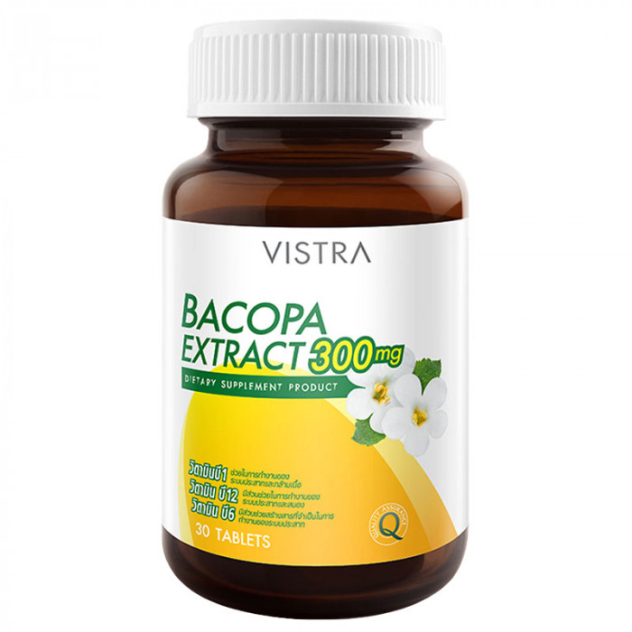 Vistra Bacopa Extract 300 mg. 30 tablets วิสทร้า บาโคพา เอ็กแทรกซ์ 30 เม็ด
