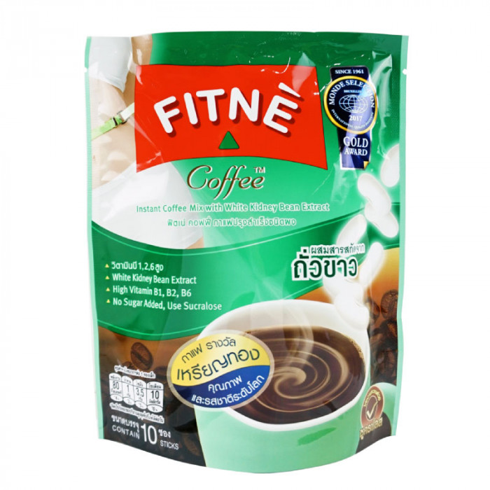 Fitne Coffee + ถั่วขาว ฟิตเน่ กาแฟผสมสารสกัดจากถั่วขาว 10 ซอง