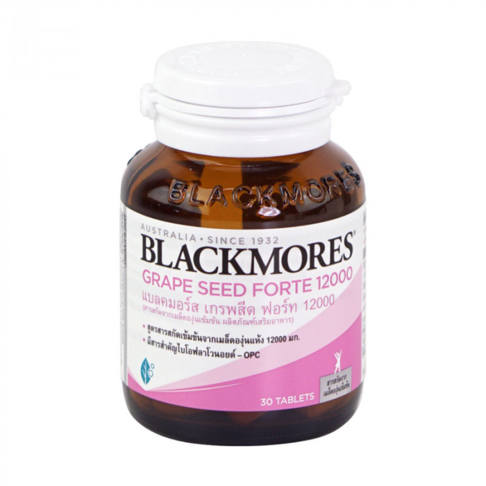 Blackmores Grape Seed Forte 12000 mg. แบลคมอร์ส สารสกัดจากเมล็ดองุ่นเข้มข้น 30 เม็ด