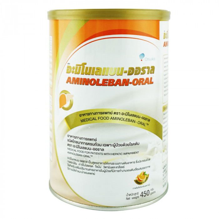 Aminoleban-Oral อะมิโนเลแบน-ออราล 450 g. อาหารทางการแพทย์ชนิดโภชนาการครบถ้วน เฉพาะผู้ป่วยโรคตับ 450 กรัม.