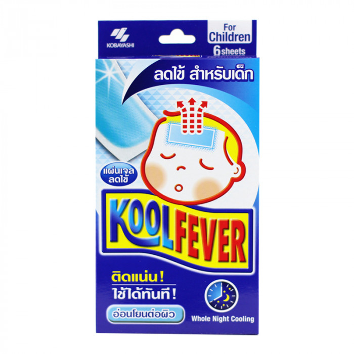 Koolfever For Children 6 packs คูลฟีเวอร์ แผ่นเจลลดไข้สำหรับเด็ก 6 ชิ้น