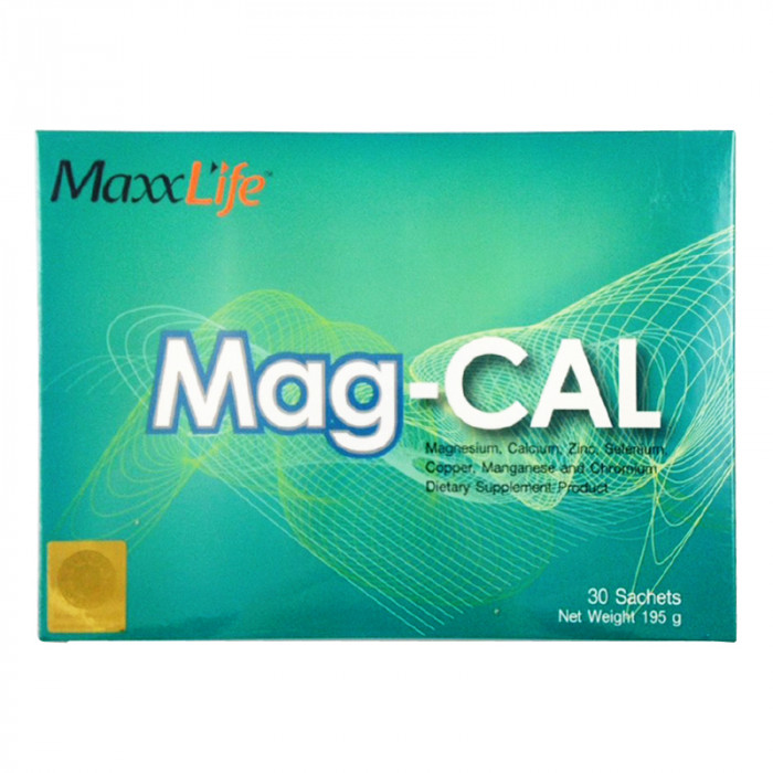 MaxxLife Mag-CAL บำรุงกระดูกเเละข้อ ชนิดชงละลายน้ำ 30 ซอง รสแอบเปิ้ลเขียว (1 กล่อง)