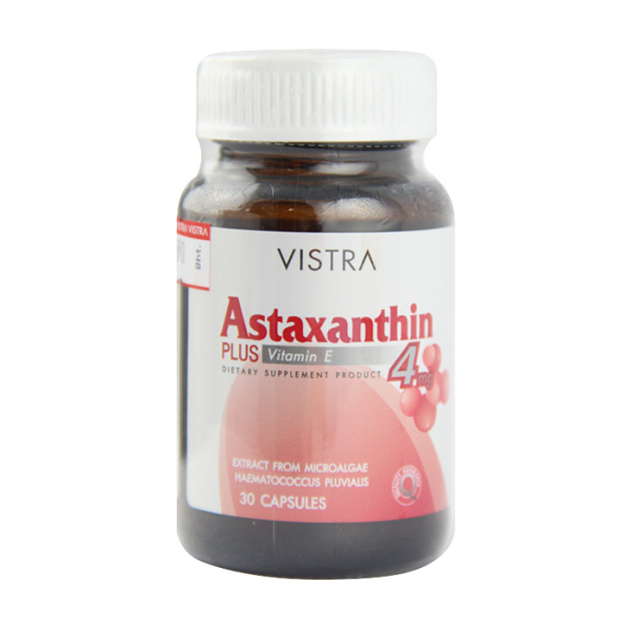Vistra Astaxanthin 4 mg. 30 capsules วิสทร้า แอสตาแซนธิน 4 มก. 30 แคปซูล