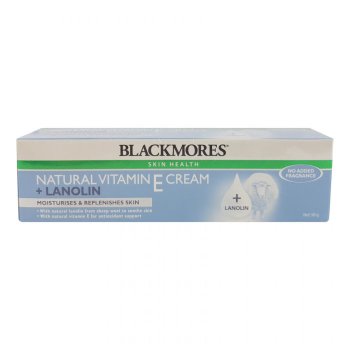 Blackmores Natural Vitamin E Cream+Lanolin แบลคมอร์ส เนเชอรัล วิตามิน อี ครีม ลาโนลิน ขนาด 50 กรัม