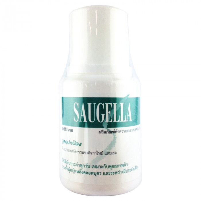 Saugella Attiva 100 ml. ซอลเจลล่า แอทติวา สูตรปกป้องเป็น 2 เท่า 100 มล. (สีเขียว)