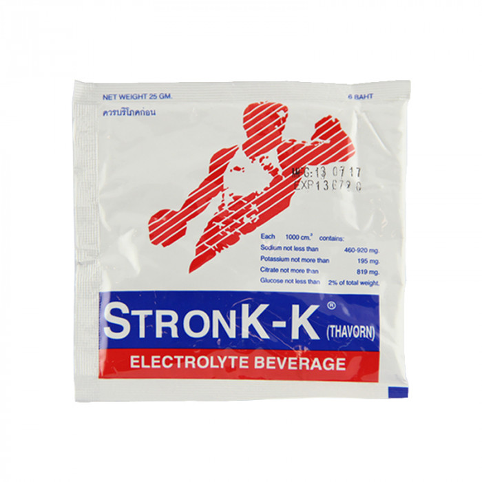 Stronk-K 25 g. สตรอง-เค เครื่องดื่มเกลือแร่รสส้ม 25 กรัม (25 ซอง/กล่อง)