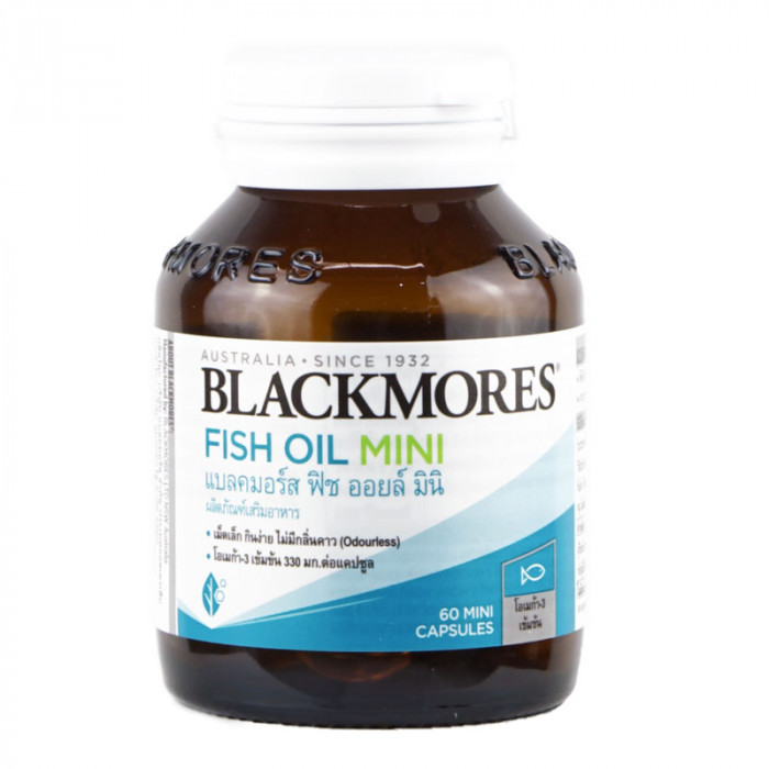 Blackmores Fish Oil Mini Caps น้ำมันปลา เม็ดเล็ก ไร้กลิ่นคาว 60 แคปซูล (บำรุงสมอง)