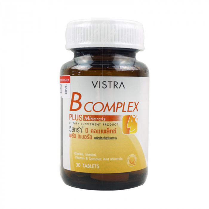 Vistra B-Complex Plus Mineral 30 tablets วิสทร้า บี-คอมเพล็กซ์ พลัส มิเนอรัล 30 เม็ด