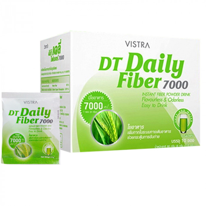 Vistra DT Daily Fiber 7000 mg. 10 packs วิสทร้า ดีที เดลี่ ไฟเบอร์ 7000 มก. 10 ซอง