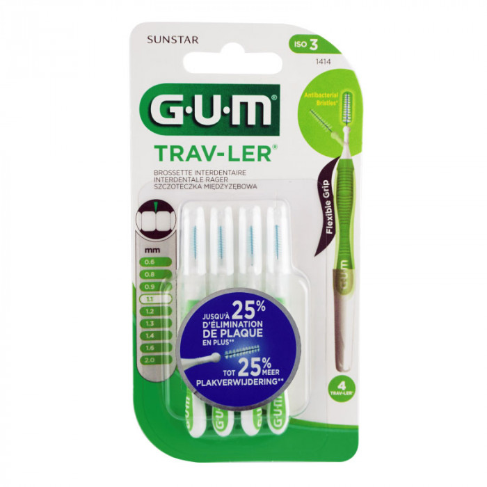 GUM Trav-Ler กัม แทรฟ-เลอร์ แปรงซอกฟันสำหรับพกพา พร้อมปลอกหุ้มทรงต้นสน