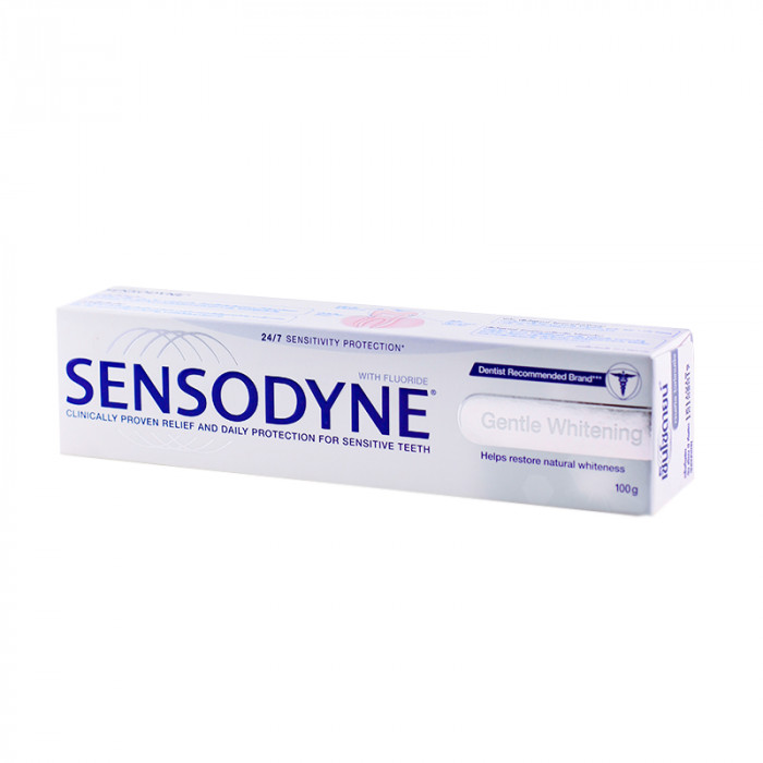 Sensodyne Gentle Whitening (Silver) 100 g. เซนโซดายน์ ยาสีฟัน เจนเทิล ไวท์เทนนิ่ง (สีเงิน) 100 ก.