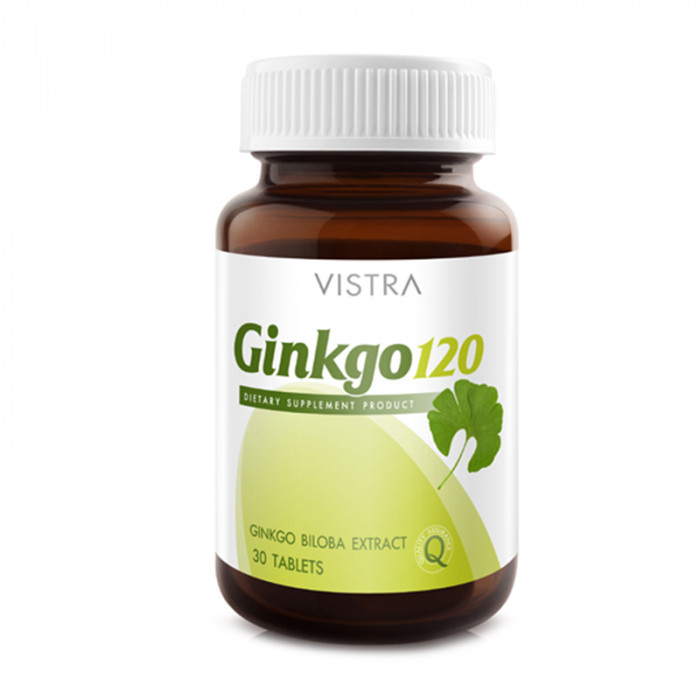 Vistra Ginkgo 120 mg. 30 capsules วิสทร้า สารสกัดจากใบแปะก๊วย 120 มก. 30 เม็ด