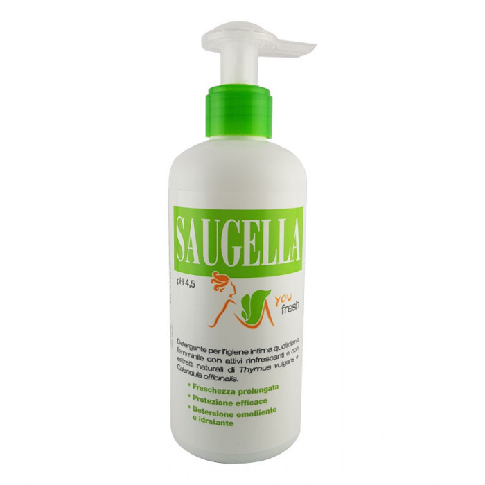 Saugella you fresh pH 4.5 200 ml. ผลิตภัณฑ์ทำความสะอาดจุดซ่อนเร้น สูตรให้ความเย็นสบาย