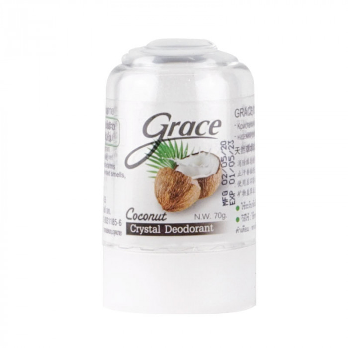 Grace Deoderant 70 g. สารส้มเกรชมะพร้าว 70 กรัม. (สีขาว)