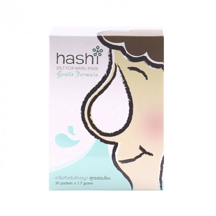 Hashi Salt Nasal Rinser Gentle 30 packs/box ฮาชชิ เกลือสำหรับล้างจมูก สูตรอ่อนโยน 30 ซอง/กล่อง
