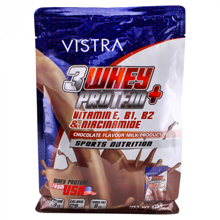 Vistra Whey Protein Plus (Chocolate flavour) 35 g. 15 packs วิสทร้า เวย์โปรตีนพลัส รสช็อคโกแลต 35 ก. 15 ซอง