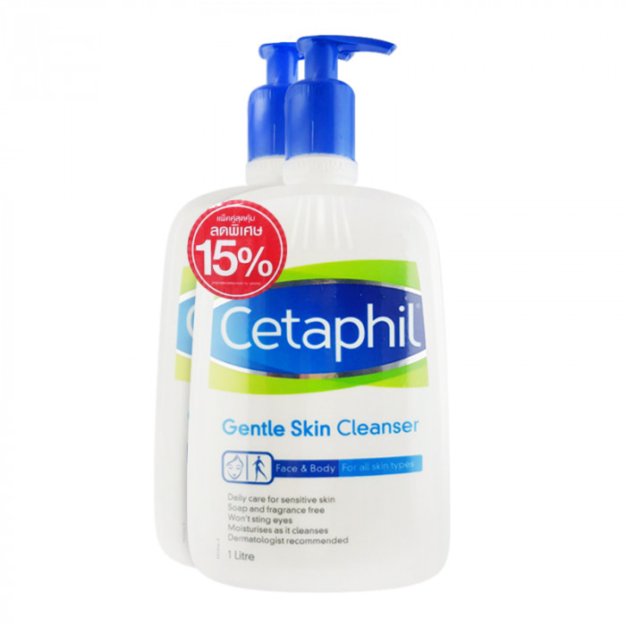 Cetaphil Cleanser 1 lt. X 2 bottles เซนตาฟิล คลีนเซอร์ 1 ลิตร X 2 ขวด